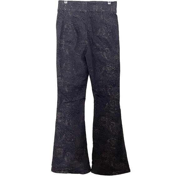 We the Free People Jayde Flare Pants Jeans 30 Brown Metallic Paisley Foil Print - Picture 4 of 12